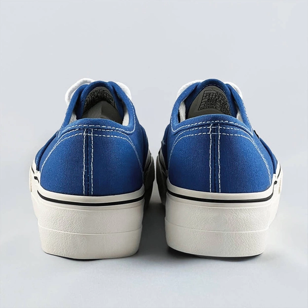 Tenisówki damskie z ozdobnymi przeszyciami niebieskie (aw020303)