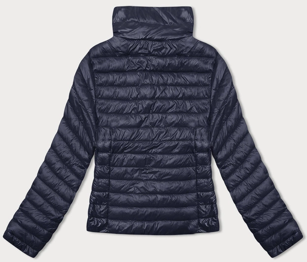 Pikowana kurtka damska ze stójką granatowa (16M9108-215)