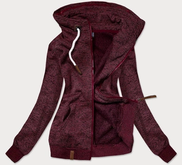 BLUZA DAMSKA ZE ŚCIĄGACZAMI BORDOWA (58294)