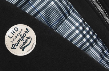 BLUZA Z ŁĄCZONYCH MATERIAŁÓW GRANATOWO-CZARNA (631)