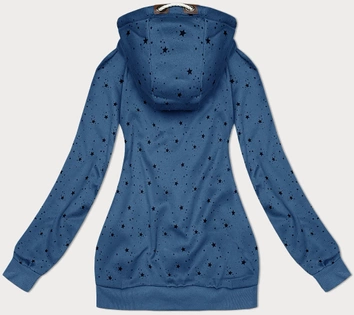 Damska bluza z kapturem gwiazdki niebieska (2305)