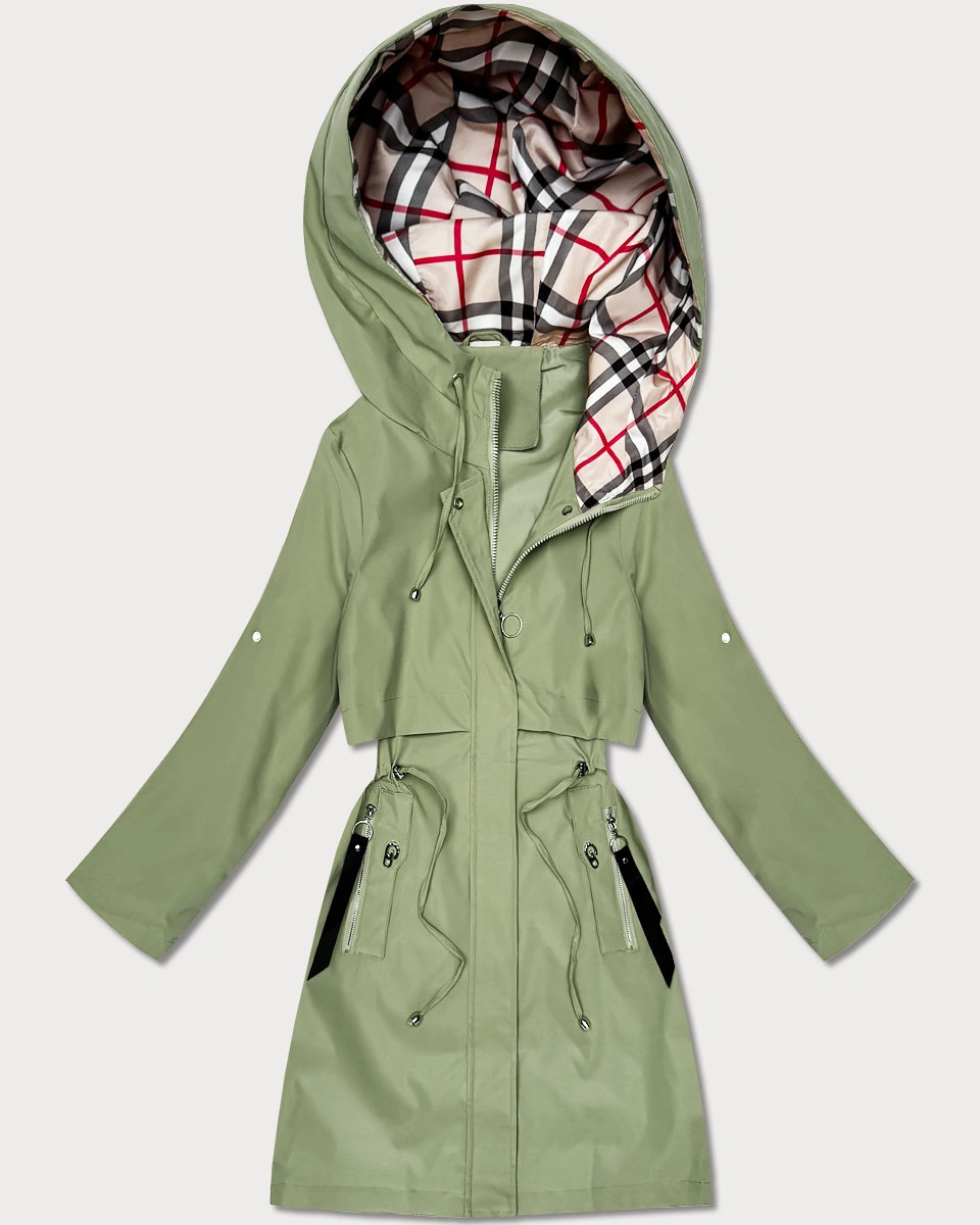 Lekka parka damska na podszewce Goodlookin khaki (KK60407-5#)