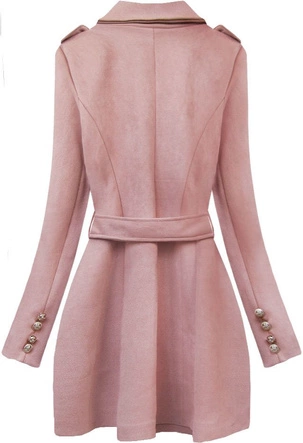 DWURZĘDOWY PŁASZCZYK PUDROWY RÓŻ (572ART)