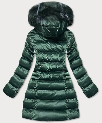 PUCHOWA KURTKA ZIMOWA DAMSKA ZIELONA (XW822X)