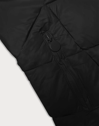 Zimowa kurtka damska z kapturem czarna (H-898-01)