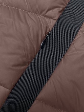 Pikowana kurtka damska zimowa camel (H-896-89)