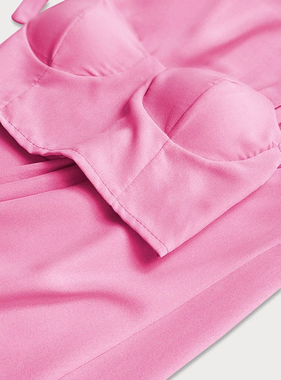 ELEGANCKI KOMPLET TOP + SPODNIE RÓŻOWY (22483)
