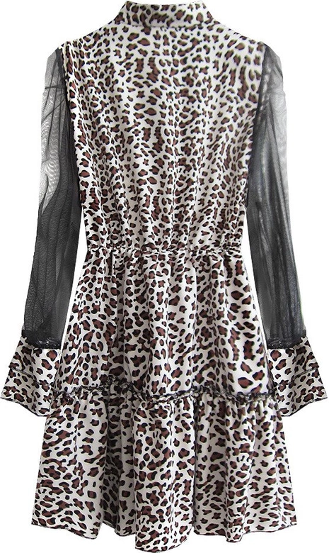 SUKIENKA W PANTERKĘ BIAŁO-BRĄZOWA (507ART)