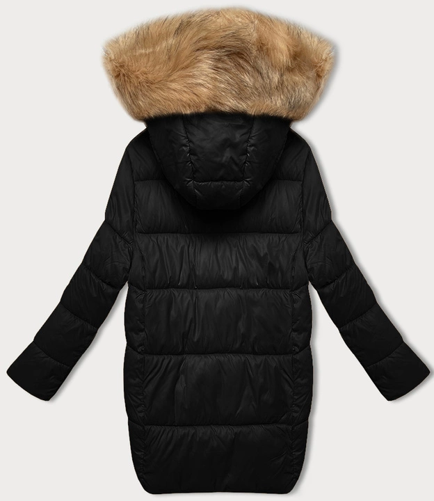 Zimowa kurtka damska z ozdobnymi kieszeniami J Style czarna (5M3257-392)