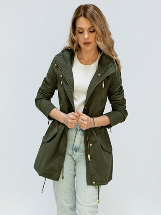 PARKA Z KAPTUREM KHAKI (X7099X)