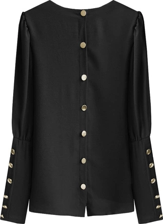 BLUZKA ZAPINANA NA PLECACH CZARNA (478ART)