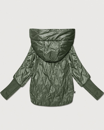 Cienka kurtka damska z dzianinowymi ściągaczami Goodlookin khaki (B8575/B6099-11)