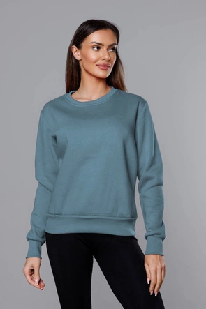 Bluza dresowa damska ze ściągaczami szaroniebieska (W01-9)