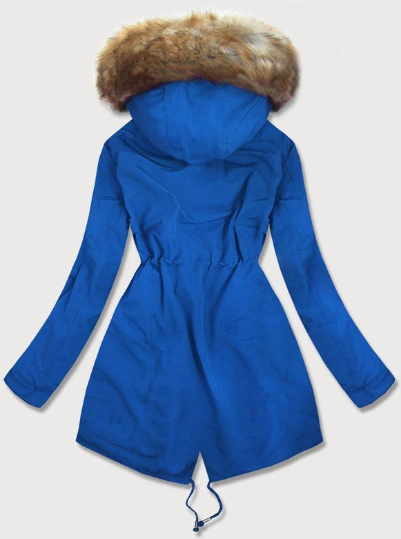 DAMSKA PARKA ZIMOWA NA MISIU NIEBIESKA (W378)