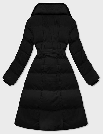 Damski płaszcz zimowy z futrzanym kołnierzem J Style czarny (16M9168-392A)