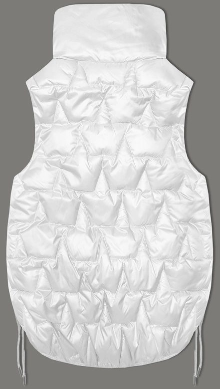 Krótki bezrękawnik damski ze ściąganymi bokami S'West biały (B8358-26)