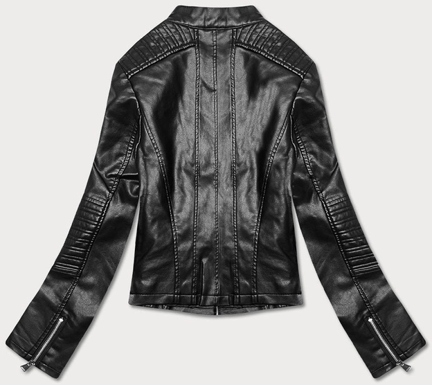 Krótka ramoneska ze stójką czarna (11Z8038)