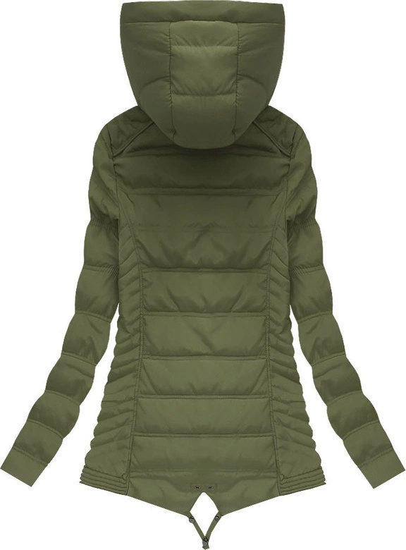 PIKOWANA KURTKA Z KAPTUREM KHAKI (W533)