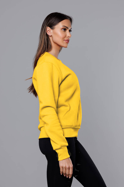 Bluza dresowa damska ze ściągaczami jasnożółta (W01-28)