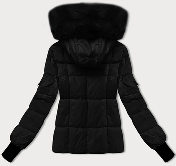 Zimowa kurtka damska z odpinanym kapturem S'west czarna (B8303-1)