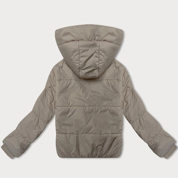 Krótka kurtka damska z kapturem J Style beżowa (16M9237-62)