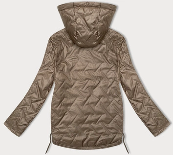 Cienka pikowana kurtka plus size S'West ciemny beżowy (B8361-12)