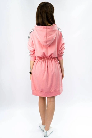 DRESOWA SUKIENKA W GUMĘ RÓŻOWA (7640)