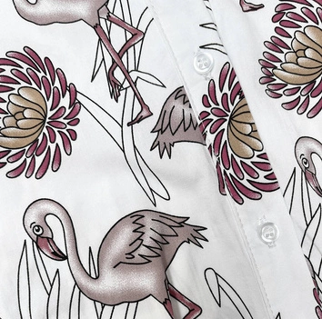 Koszula z długim rękawem flamingi ecru (AWY0168)