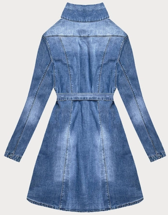 Jeansowa tunika z paskiem niebieska (POP7050-LK)