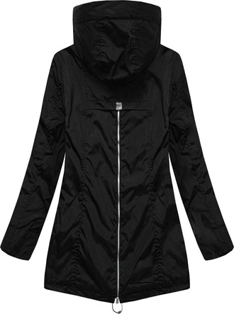 DŁUŻSZA KURTKA Z KAPTUREM CZARNA (B9515)