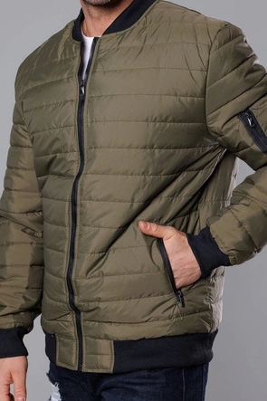 Pikowana bomberka męska khaki (MY02-3)