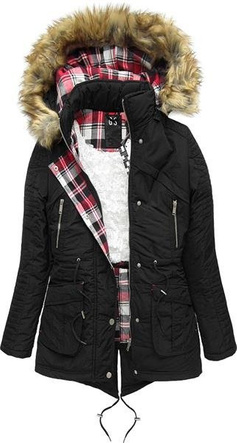 CZARNA PARKA ZIMOWA (7182W)