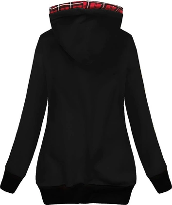 DŁUŻSZA BLUZA Z KAPTUREM CZARNA (620A)