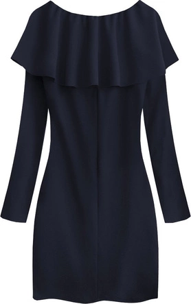 PROSTA SUKIENKA Z FALBANĄ GRANATOWA (540ART)