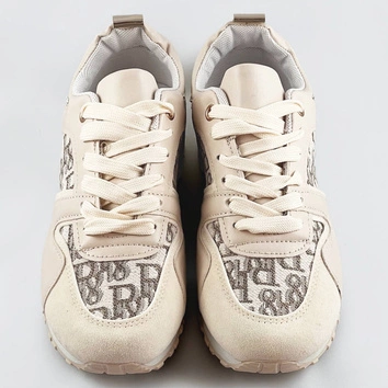 Damskie adidasy na podwyższonej podeszwie beżowe (666-20)