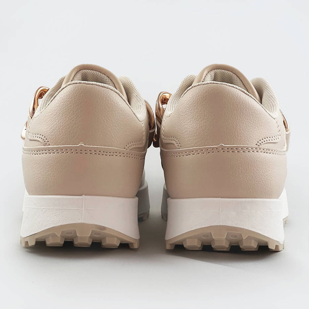 SNEAKERSY Z ŁAŃCUCHEM BEŻOWE (6368)