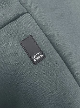 Luźna długa bluza damska ze ściągaczami szarozielona (AMG-332A)