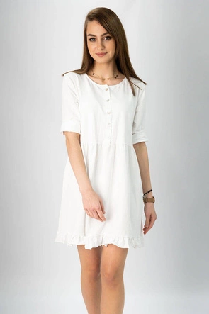 Bawełniana sukienka oversize biała (305art)