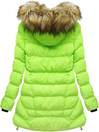 PIKOWANA KURTKA Z KAPTUREM LIMONKOWA (W811)