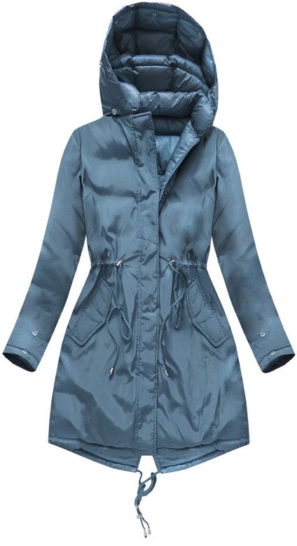 DWUSTRONNA KURTKA Z KAPTUREM NIEBIESKA (PM7210-30)