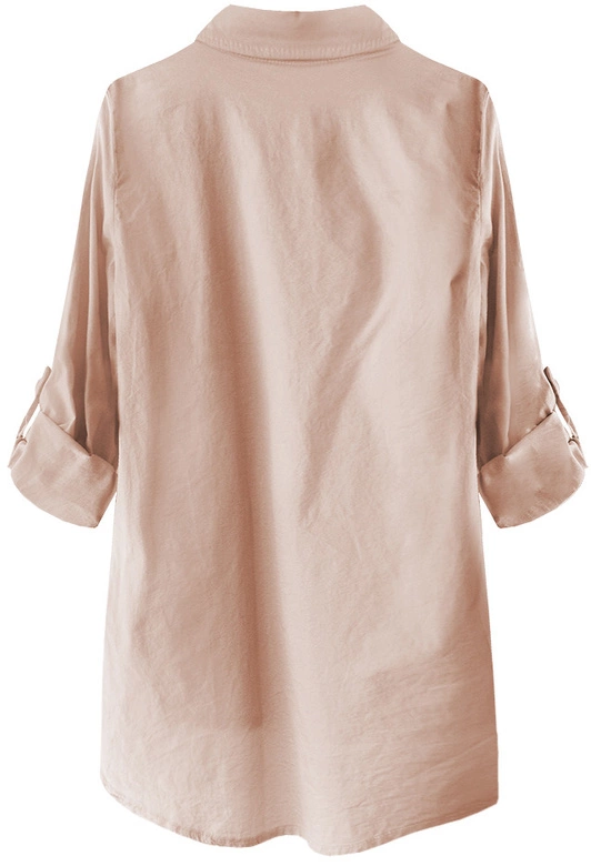 BAWEŁNIANA ASYMETRYCZNA KOSZULA ANTYCZNY RÓŻ (232ART)