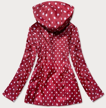 KURTKA DAMSKA TYPU 2W1 BORDO-KROPKI (R8893)