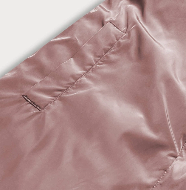 DŁUGA DWUSTRONNA KURTKA ZIMOWA GRAFIT/RÓŻ (L22-9852-27/52)