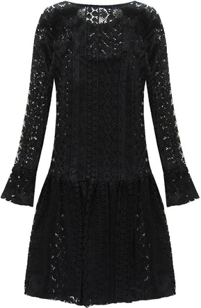 KORONKOWA SUKIENKA ROZKLOSZOWANA CZARNA (9910)