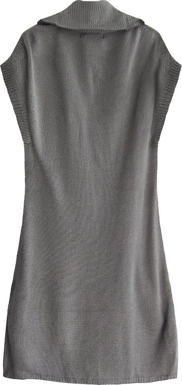 DŁUGI SWETER Z GOLFEM CIEMNOSZARY (1200)