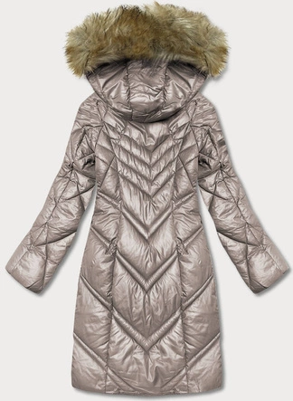 Pikowana kurtka damska camel (H-97-2)