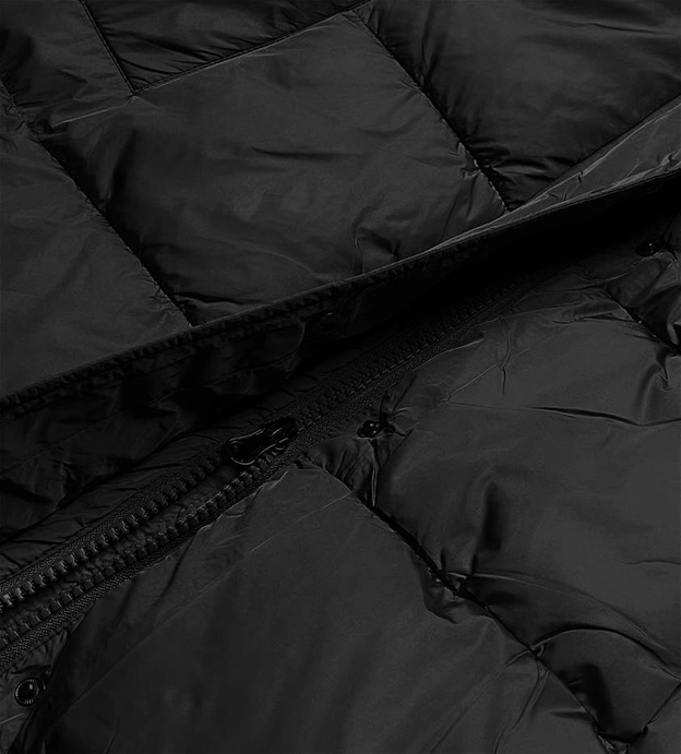 Kurtka zimowa damska z kapturem czarna (AG1-J9091)