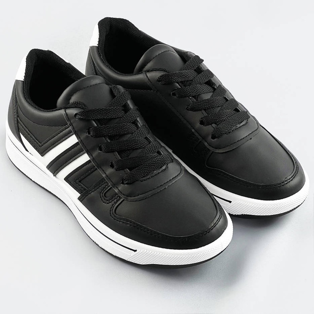 Sportowe buty damskie czarno-białe (ad-587)