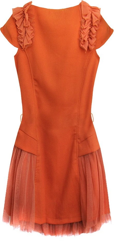 SUKIENKA Z TIULOWYMI WSTAWKAMI CEGLANA (3688/3)