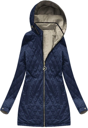 DWUSTRONNA KURTKA Z KAPTUREM BEŻOWA (XW610X)